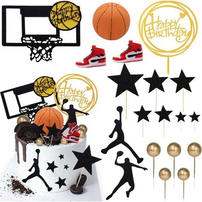 Basketball-Kuchendekoration 17 Stück Basketball-Motiv Party-Zubehör