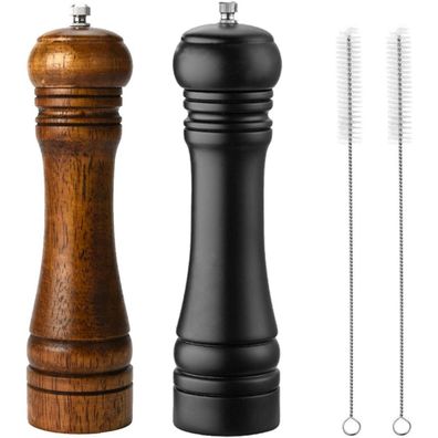 BINHAI Eichenholz Pfeffermühle Salz Set Keramikmahlwerk 2 Stück 8 Zoll