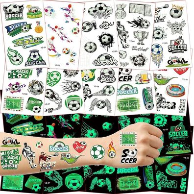 Leuchtende Fußball Tattoos Kinder Set Kindergeburtstag Weihnachtsgeschenke