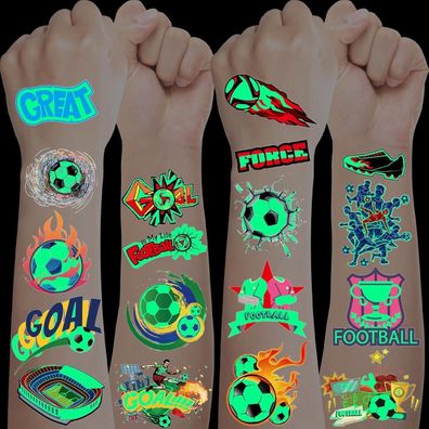 Leuchttattoos Kinder Fußball 10 Blätter Tattoo Jungen Mitgebsel Kindergeburtstag