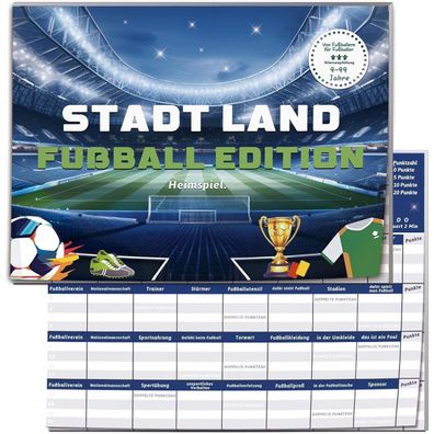 Stadt Land Fussball Edition Spiele Geschenke Jungen Activity Spiel 50 Blatt