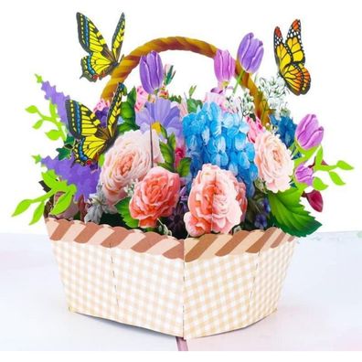 Heyu-Lotus 3D Blumen Pop Up Geburtstagskarte für Frau, Grußkarte Festival
