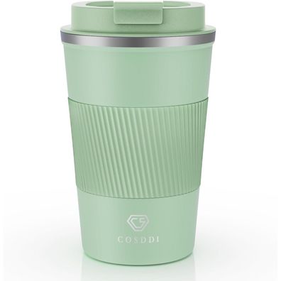 CS COSDDI Isolierter Edelstahl Thermobecher 380ml mit Deckel - Reisebecher