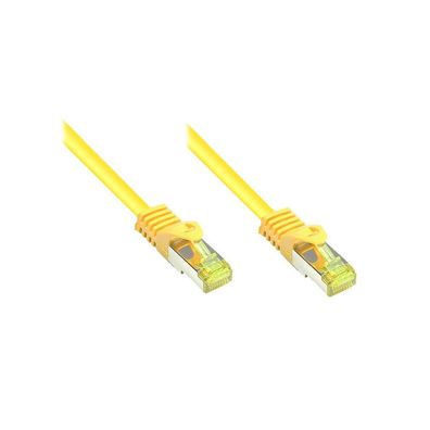 Good Connections Patchkabel m. Cat.7 Rohkabel, gelb 0,15m
