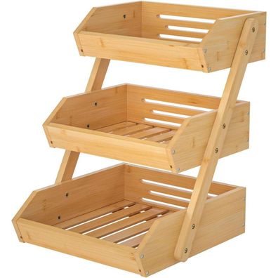 3-stufiger Bambus-Obstkorb für Küchenarbeitsplatte - CALM COZY