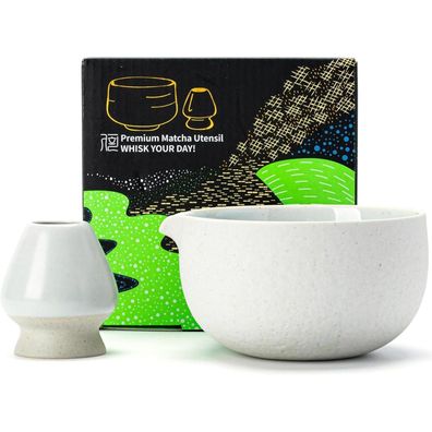 Teanagoo Japanische Matcha Chawan (Ausgießer) mit Schneebesenablage, 18 OZ