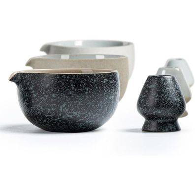 Teanagoo Natural Rock Texture Matcha Chawan with Whisk Stand 510ml K17 Rocky
