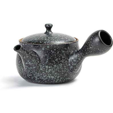 Kleine Keramik-Teekanne mit Filter für losen Tee 8,5 oz - Japanische Kyusu