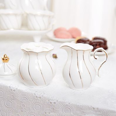 DUJUST Luxuriöses Britisches Design Milchkännchen und Zuckerdose-Set