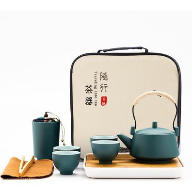 fanquare Tragbares Reise Tee Set aus Keramik, Chinesisches Kung Fu Tee Service