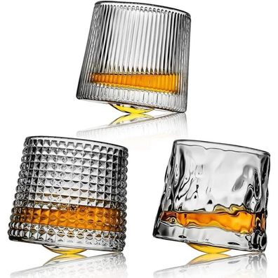 Whiskygläser 3er Set Kristall Premium Bleifrei Geschenk für Männer 160ml