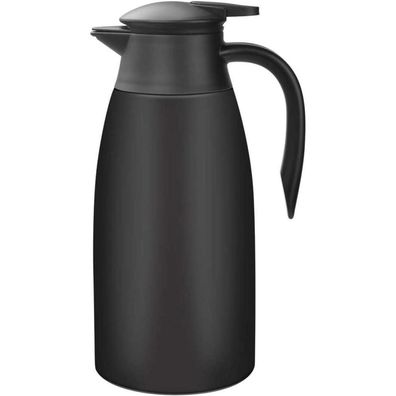 Thermoskanne 2 Liter Isolierkanne Edelstahl Kaffeekanne Schwarz