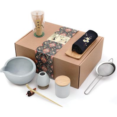 Artcome Matcha-Tee-Set 9-teilig Matcha-Schüssel Ausgießer Schneebesen