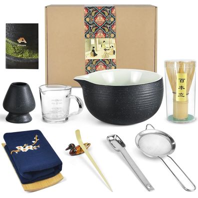 Japanisches Matcha-Set Keramik Bambus Teeservice