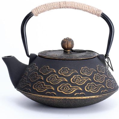 Gusseisen Teekanne Japanische Infuser für Lose Blatt 800ml Herd Emailliert