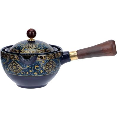 YARNOW Keramik Teekanne Japanische Kyusu Teekessel mit Holzgriff und Teesieb