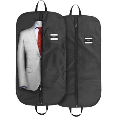 2x Schwarzer Kleidersack Polyester 110x60cm Aufbewahrung Kleidertasche