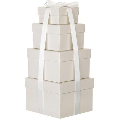 Briful Rechteckige Aufbewahrungsbox Weihnachten Geschenkbox 4er Set Orange