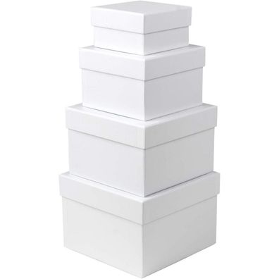 4er Set Rechteckige Geschenkboxen aus Karton