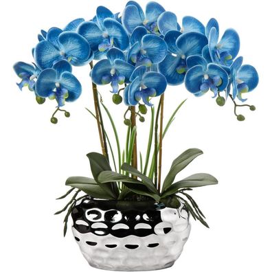 Künstliche Orchidee Phalaenopsis 44CM Blaue Deko Kunstblume Bonsai Arrangement