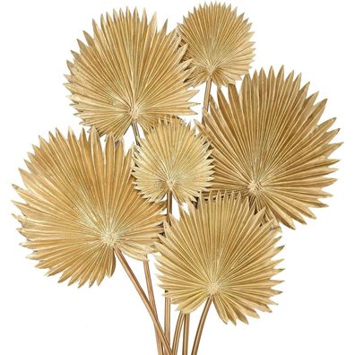 Briful Kunstpflanze 6 Stück Goldene Palmenblätter für Deko Strandparty
