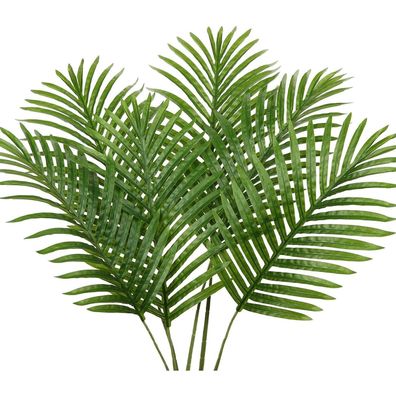 Künstliche Palmwedel Kunstpflanze Palme Textilpalmwedel Set 6 Stück 37cm Grün