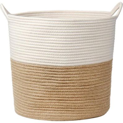Baumwolle Seil Wäschekorb Aufbewahrungskorb Baby Spielzeug Braun 38x38cm