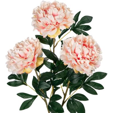 3PCS 74CM Künstliche Pfingstrosen Rosen Stiel Kunstblumen Bouquet Hochzeit