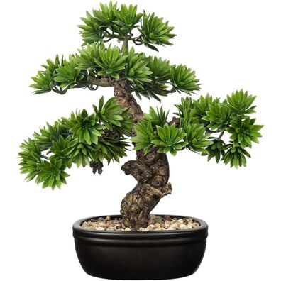 Briful Kunstbonsai Naturgetreu Künstliche Bonsaibaum Zementtopf Bad Büro 35cm