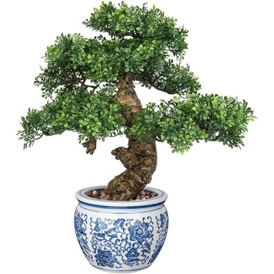 Kunstbonsai Naturgetreue Kunstpflanze Bonsaibaum Keramiktopf Dekoration 43cm