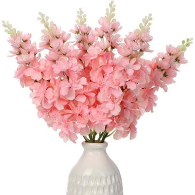 Künstliche Rittersporn Delphinium Rosa Dekoblumen 6er-Set