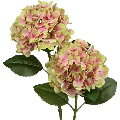 Künstliche Hortensie Blumen Real-Touch Hydrangea Kunstblumen Deko 2 Stück