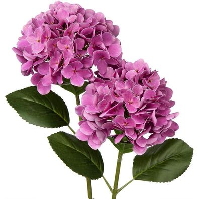 Künstliche Hortensie Blumen Real-Touch Kunstblumen 2 Stück Pale Violetred