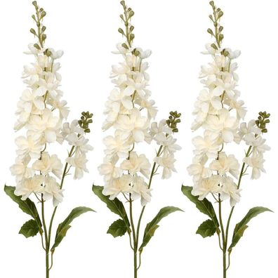 3er Set Künstliche Rittersporn Kunstblumen Textil Blumen Deko 86cm