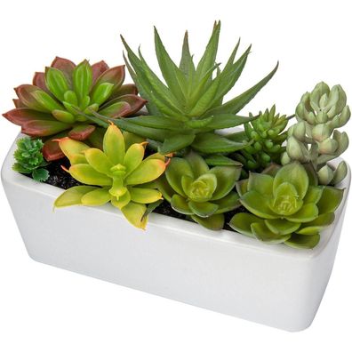 Künstliche Sukkulente Deko Pflanze im Keramiktopf Wohnzimmer Decor 14cm