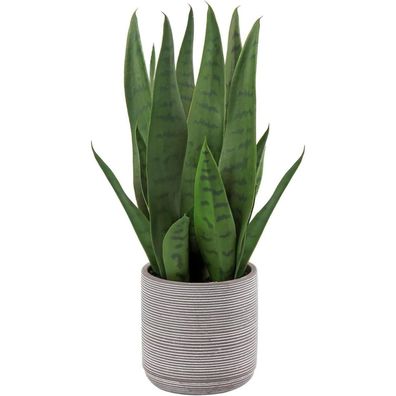 Künstliche Sansevieria Zimmerpflanze Weiß Keramiktopf 40.6cm modernes Design