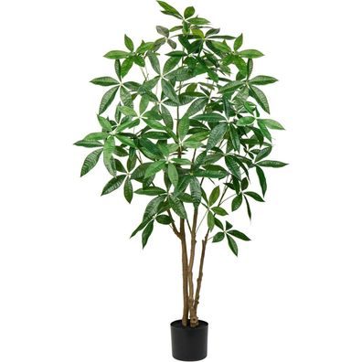 152CM Künstlicher Glückskastanie Baum Topf Pachira Aquatica Grün - 152cm