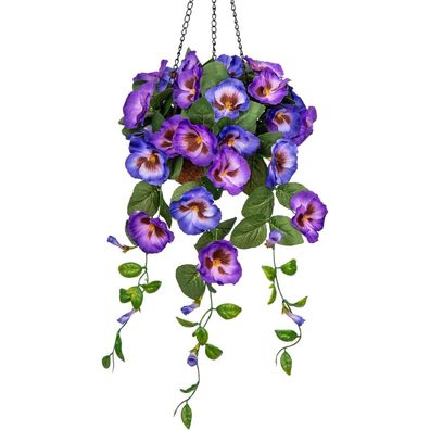 Kunstblumen Stiefmütterchen Hängend Pflanzen Künstlich Blumen Pansy 70cm