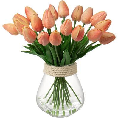 20 Stück Künstliche Tulpen Blumenstrauß Latex Real-Touch Home Party Dekoration