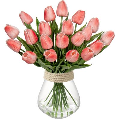 20 Stück Tulpen Künstlich Kunstblume Latex Blumen Deko Länge 34cm Home Hochzeit