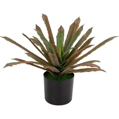 Künstliche Agave Aloe Vera Deko Pflanze 33cm Rot Grün Topf