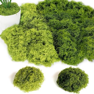100g künstliches Moos Deko Bastelmoos Dunkelgrün Hellgrün 100G