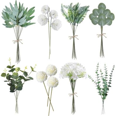 55 Stück Künstliche Blumen Zweige Weiß Dekozweige DIY Hochzeit