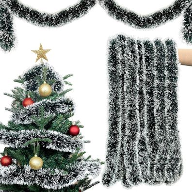 Weihnachtsgirlande 10M Grün Weiß Tannengirlande Deko Christmas Garland