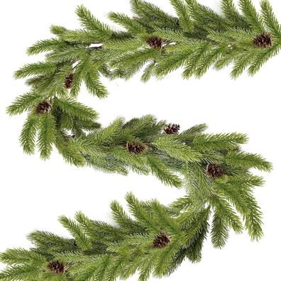 Weihnachtsgirlande Tannengirlande Künstlich Deko Weihnachten Grün 1.9M