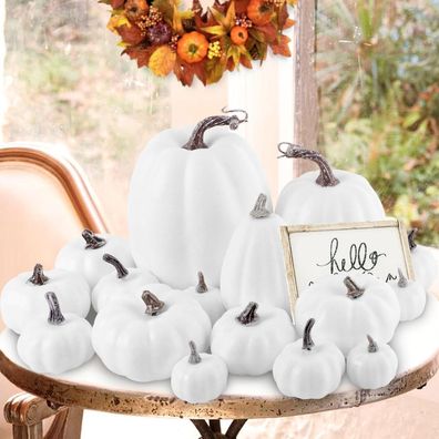 Benjia Kürbis Herbst Dekoration Draußen Halloween Herbstdeko Zierkürbisse 16