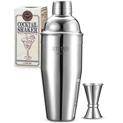 Cocktail Shaker Set 750ml mit Jigger Edelstahl Mixer Bar Zubehör 2 Stück