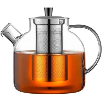 Teekanne 1500ml Borosilikatglas Edelstahl-Sieb Teebereiter