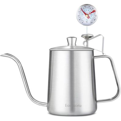 Gooseneck Pour Over Kaffeekessel mit Thermometer Edelstahl 304 600ml