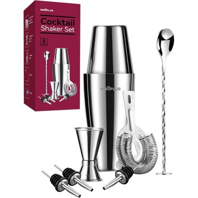 Cocktail Shaker Set Premium Boston Edelstahl 800ML 600ML 8-Tlg. Barkeeper Kit